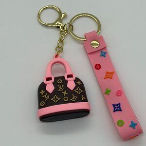Pink Designer Style Purse Keychain – Cute Backpack Charm for Kids